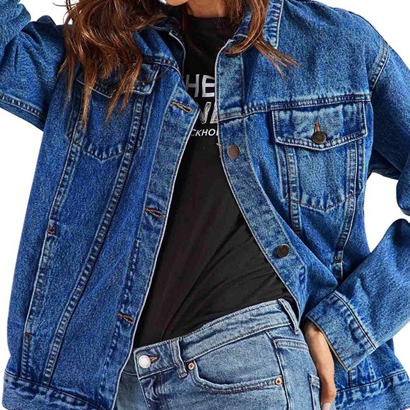 Oversized Vintage Boyfriend Denim Trucker Jacket - Picture 5 of 7